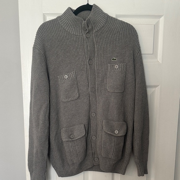 Lacoste Men's Cardigan in Classic Gray - Picture 1 of 4